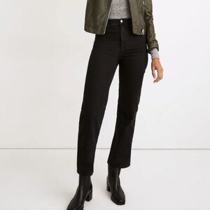 Madewell black slim wide leg jeans in lunar wash